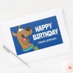 Scooby Doo Happy Face Happy Birthday Rectangular Sticker