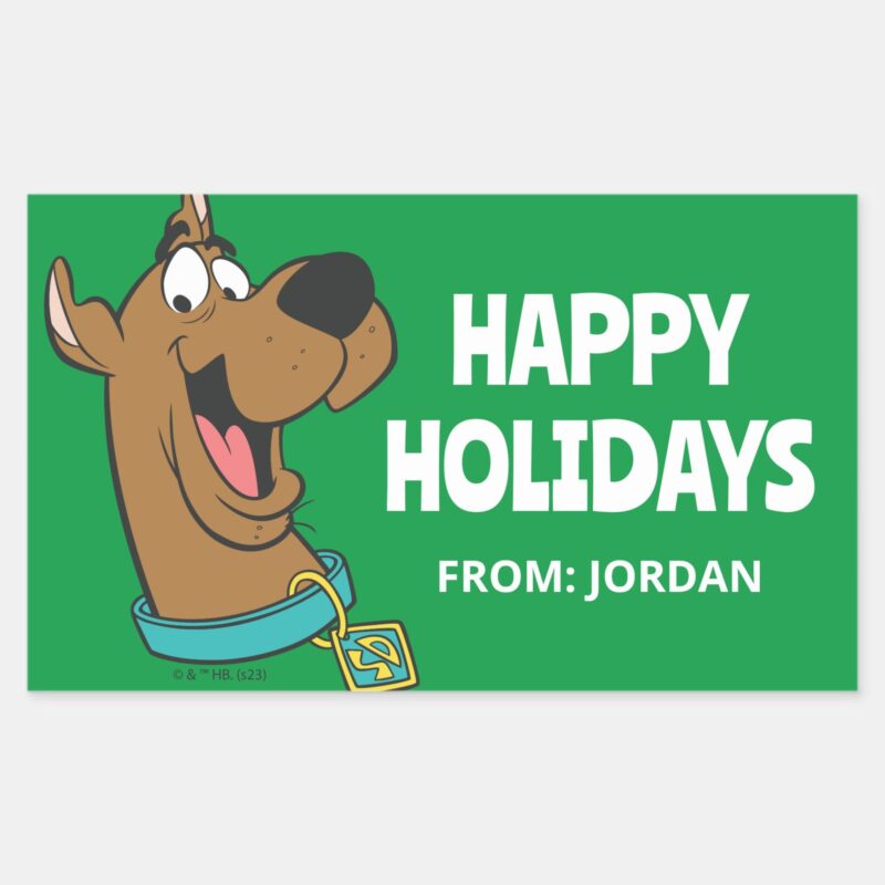 Scooby Doo Happy Face Personalized Rectangular Sticker