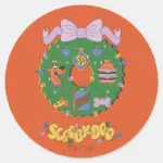 Scooby Doo Holiday Snack Wreath Graphic Classic Round Sticker
