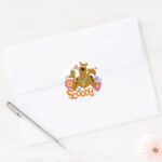 Scooby Doo In Flowers Classic Round Sticker