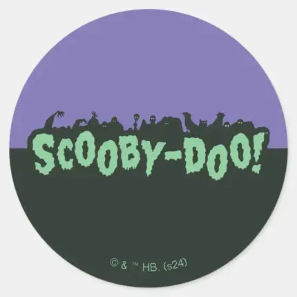 Scooby Doo Monster Silhouette Logo Classic Round Sticker