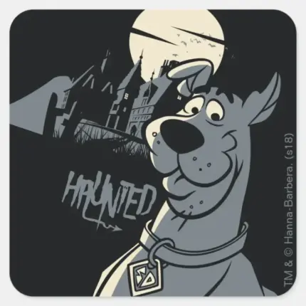 Scooby Doo Noir Haunted Mansion Graphic Square Sticker
