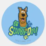 Scooby Doo Paw Print Character Badge Classic Round Sticker