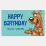 Scooby Doo Paws Up Happy Birthday Rectangular Sticker