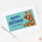 Scooby Doo Paws Up Happy Birthday Rectangular Sticker