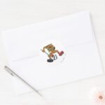 Scooby Doo Playing Hockey Classic Round Sticker