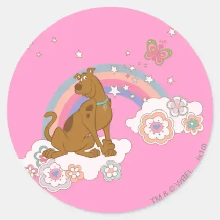 Scooby Doo Rainbow Butterfly Classic Round Sticker
