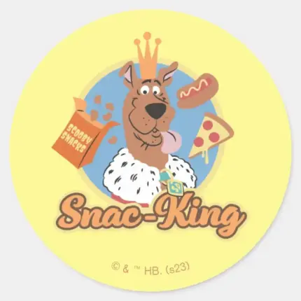 Scooby Doo Snac King Classic Round Sticker