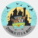 Scooby Doo Spooktacular Halloween Baby Shower Classic Round Sticker