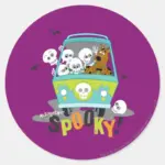 Scooby Doo Spooky Mystery Machine Classic Round Sticker