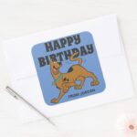Scooby Doo Tail Wag Happy Birthday Square Sticker