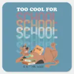 Scooby Doo Too Cool For School Square Sticker