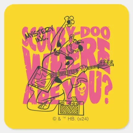 Scooby Doo Where Are You Punk Guitar Riff Square Sticker