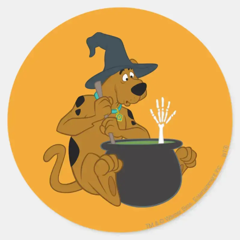 Scooby Doo Witchs Cauldron Classic Round Sticker
