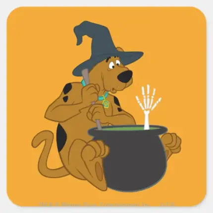 Scooby Doo Witchs Cauldron Square Sticker