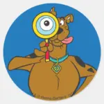 Scooby Doo With Magnifying Glass Classic Round Sticker
