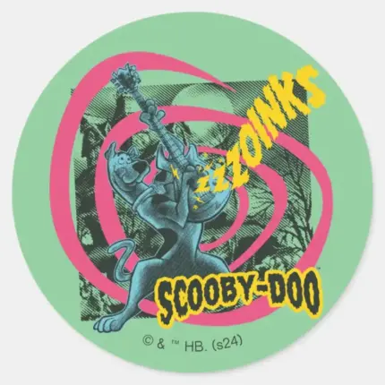 Scooby Doo Zoinks Punk Guitar Graphic Classic Round Sticker