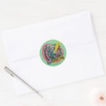 Scooby Doo Zoinks Punk Guitar Graphic Classic Round Sticker