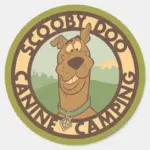 Scooby Doo Canine Camping Classic Round Sticker