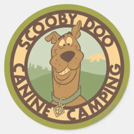 Scooby Doo Canine Camping Classic Round Sticker