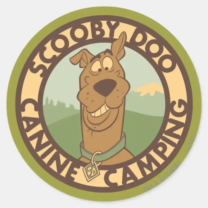 Scooby Doo Canine Camping Classic Round Sticker
