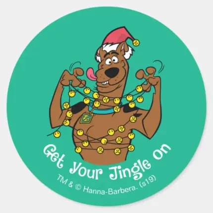 Scooby Doo Get Your Jingle On Classic Round Sticker