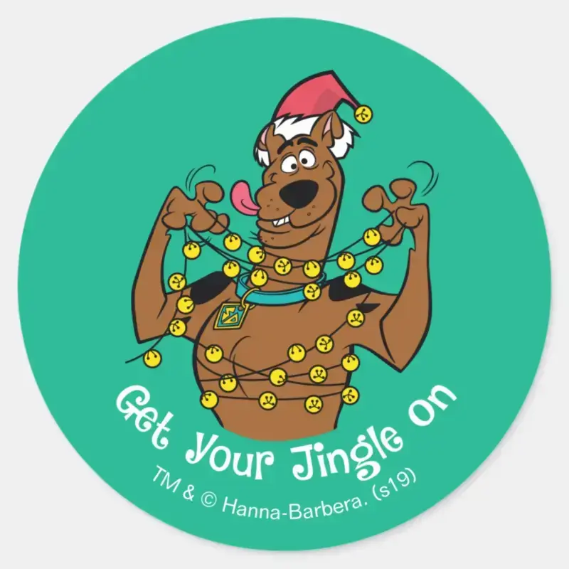 Scooby Doo Get Your Jingle On Classic Round Sticker