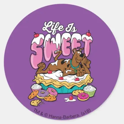 Scooby Doo Life Is Sweet Classic Round Sticker