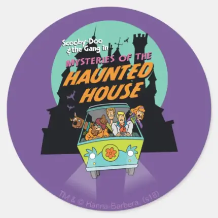 Scooby Doo Mysteries Of The Haunted House Classic Round Sticker