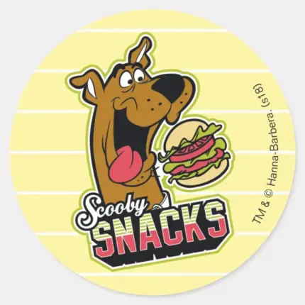 Scooby Doo Scooby Snacks Logo Classic Round Sticker