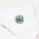 Scooby Doo Shaggy In Mystery Machine Classic Round Sticker