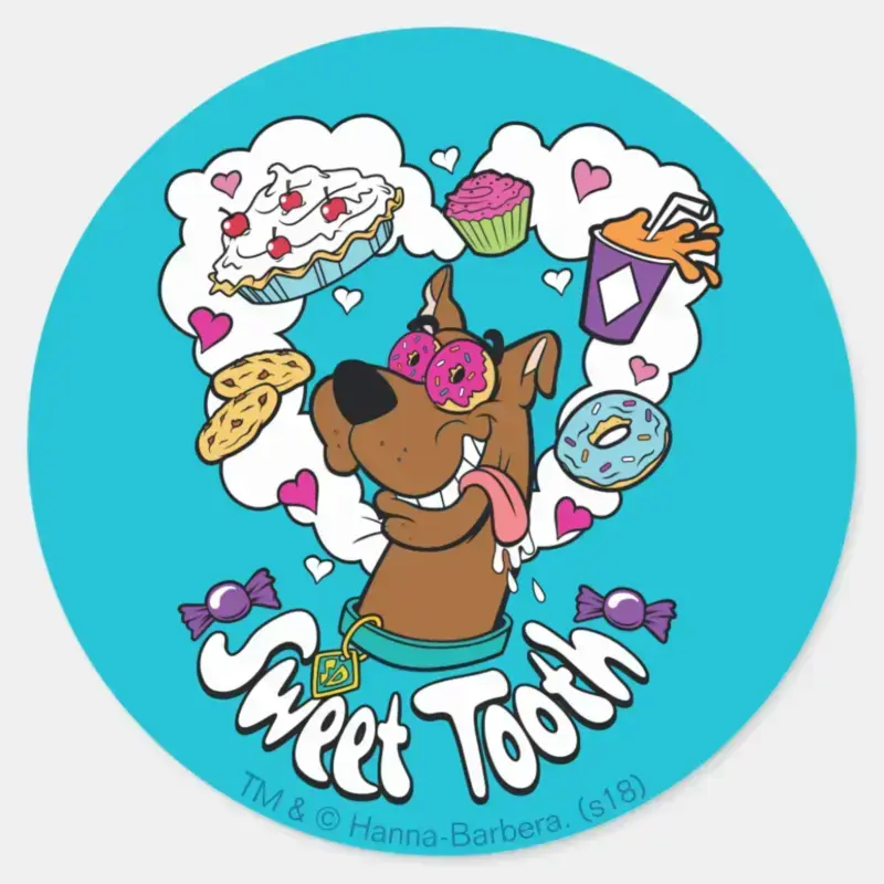 Scooby Doo Sweet Tooth Classic Round Sticker