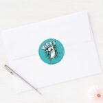 Scooby Doo Yikes Halftone Graphic Classic Round Sticker