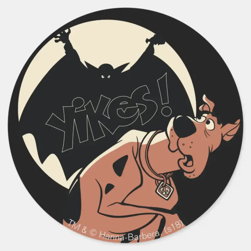 Scooby Doo Yikes Vampire Shadow Classic Round Sticker