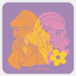 Scooby Doo Daphne Flower Portrait Square Sticker