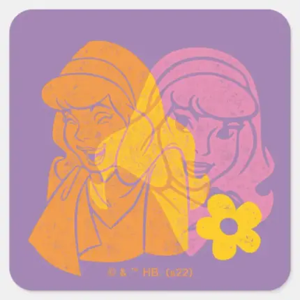 Scooby Doo Daphne Flower Portrait Square Sticker