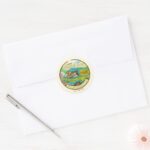 Scooby Doo Gang Driving Through Crystal Cove Classic Round Sticker