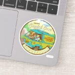 Scooby Doo Gang Driving Through Crystal Cove Sticker