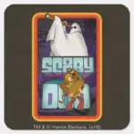 Scooby Doo Ghost Looking For Shaggy Scooby Square Sticker