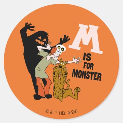 Scooby Doo M Is For Monster Classic Round Sticker
