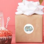 Scooby Doo Mystery Machine Sketch Classic Round Sticker