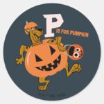 Scooby Doo P Is For Pumpkin Classic Round Sticker