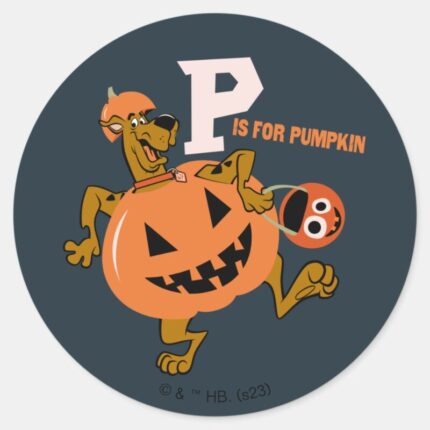Scooby Doo P Is For Pumpkin Classic Round Sticker