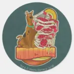 Scooby Doo Pile Of Pizza Munchies Graphic Classic Round Sticker