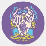 Scooby Doo Ruh Roh Scooby Shaggy Classic Round Sticker