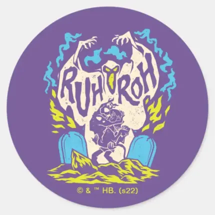 Scooby Doo Ruh Roh Scooby Shaggy Classic Round Sticker
