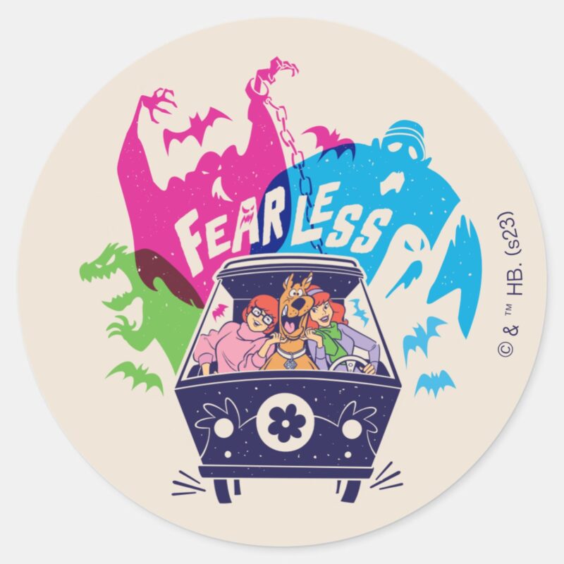 Scooby Doo The Fearless Mystery Machine Classic Round Sticker