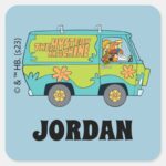 Scooby Doo The Mystery Machine Add Your Name Square Sticker