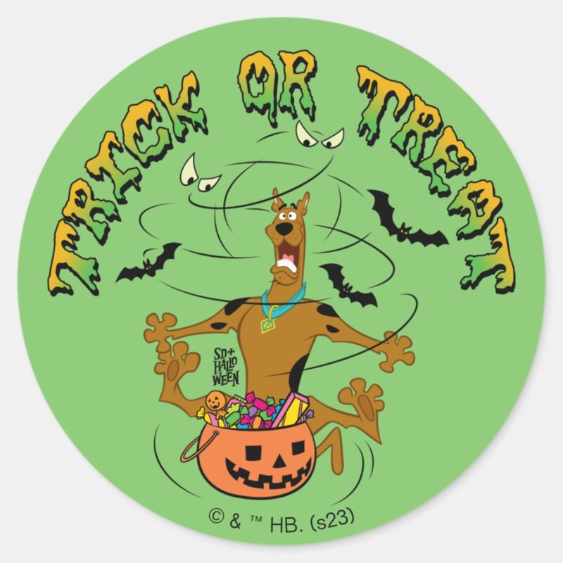 Scooby Doo Trick Of Treat Classic Round Sticker