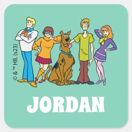 Scooby Doo Whole Gang 14 Mystery Inc Square Sticker